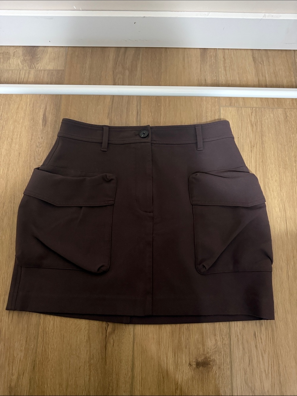 Wilfred Dark Brown Cargo Pocket Mini Skirt